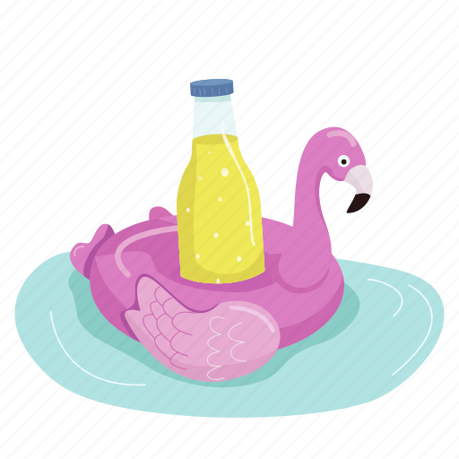 Inflatable, air, mattress, flamingo, lemonade icon - Download on Iconfinder