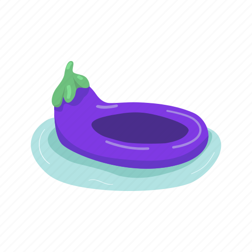 Inflatable, air, mattress, eggplant, rubber icon - Download on Iconfinder