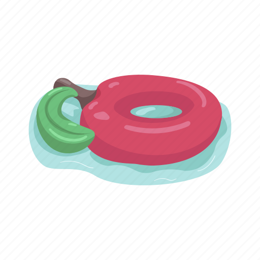 Inflatable, air, mattress, apple fruit, rubber icon - Download on Iconfinder