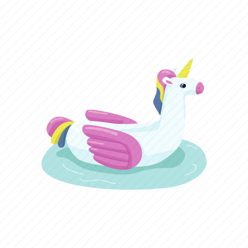 Inflatable, air, mattress, unicorn, rubber icon - Download on Iconfinder