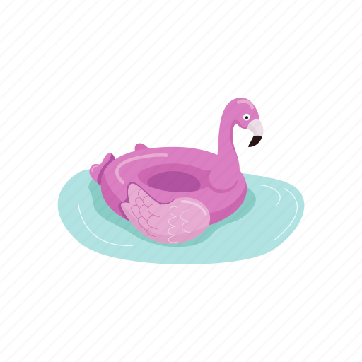 Inflatable, air, mattress, flamingo, rubber icon - Download on Iconfinder