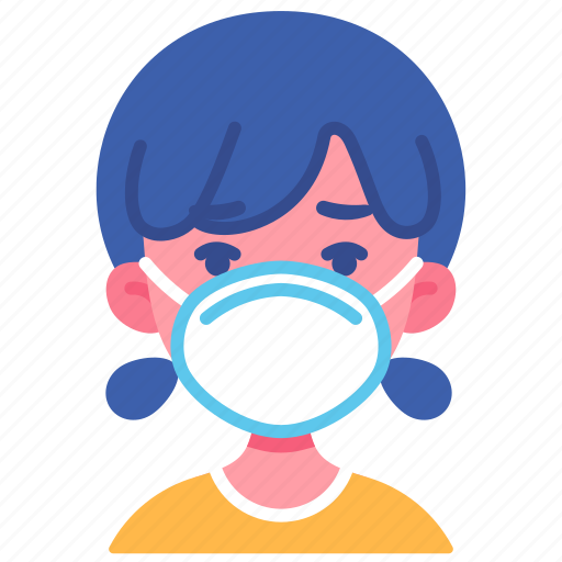 Allergy, fever, flu, girl, kid, mask, protect icon - Download on Iconfinder