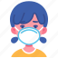 allergy, fever, flu, girl, kid, mask, protect 