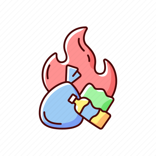 Burning garbage, pollution, trash, destruction icon - Download on Iconfinder