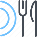 fork, knife, plate, restoran 