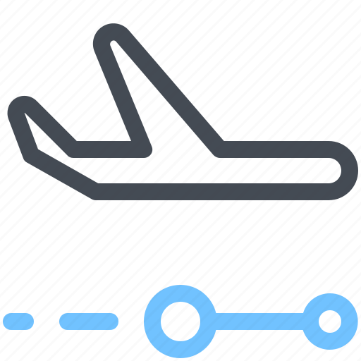 Airplane, flight, location, maps, route, transportation icon - Download on Iconfinder