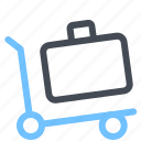 cart, delivery, suitcase, transportation, trolley, wheels 