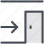 arrow, door, exit, interface, open 