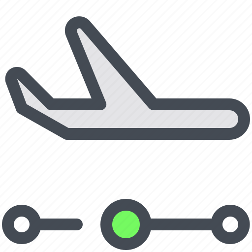 Airplane, flight, location, maps, route, transportation icon - Download on Iconfinder