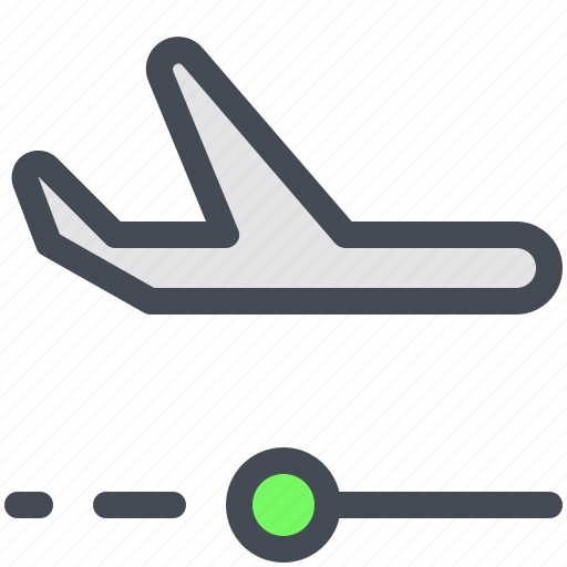 Airplane, flight, location, maps, position, route, transportation icon - Download on Iconfinder