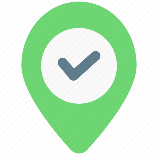 Location, reached, airport, tickmark, pointer icon - Download on Iconfinder