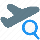 search, flight, magnifying glass, aeroplane, find