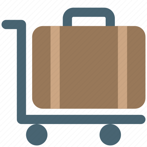 Trolley, baggage, suitcase, airport, travel icon - Download on Iconfinder