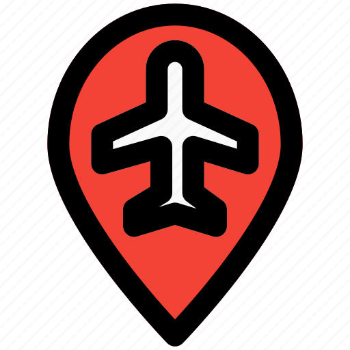 Airplane, plane, location, maps, pins icon - Download on Iconfinder
