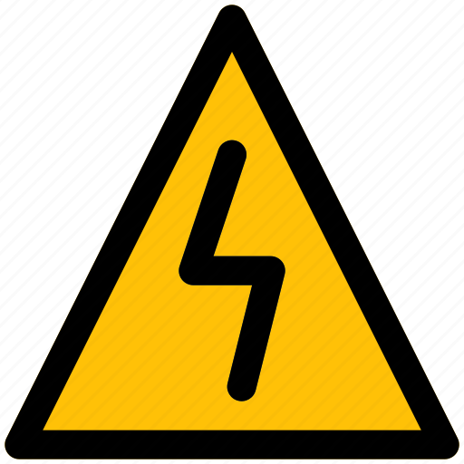 Warning, high voltage, attention, lighting bolt, caution icon - Download on Iconfinder