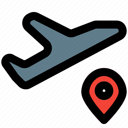 Aeroplane, location, route, maps, pointer icon - Download on Iconfinder