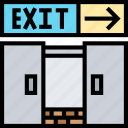 exit, gate, direction, security, instruction