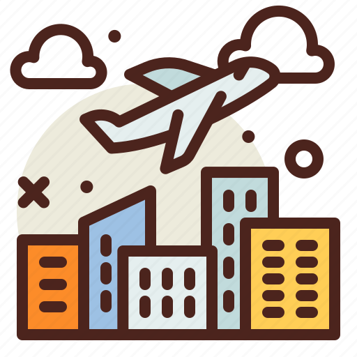 Buildings, flying, over icon - Download on Iconfinder