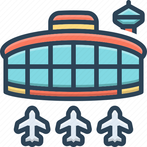 Airport hub, airport, hub, airdrome, airstrip, terminal, tower icon - Download on Iconfinder