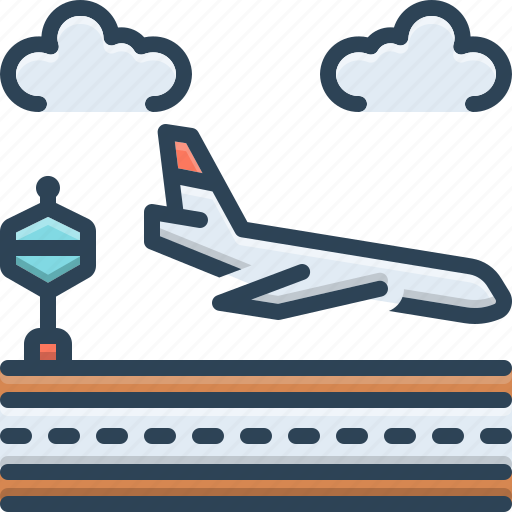 Arrival, runway, landing, plane, aircraft, airport, travel icon - Download on Iconfinder