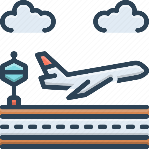 Departure, leave, take off, runway, aircraft, airport, travel icon - Download on Iconfinder
