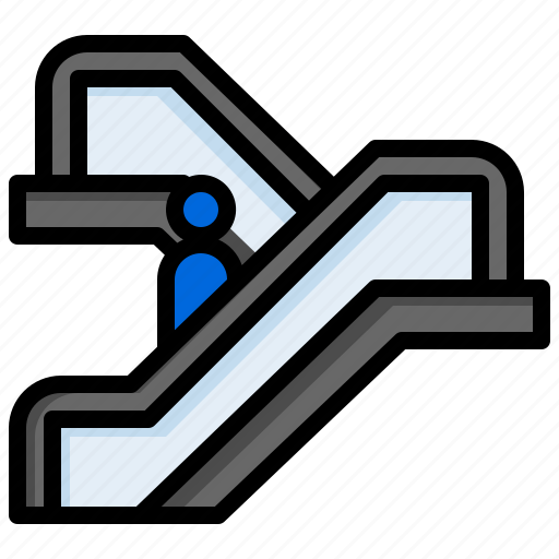 Escalator, sign, up, stair, transportation icon - Download on Iconfinder