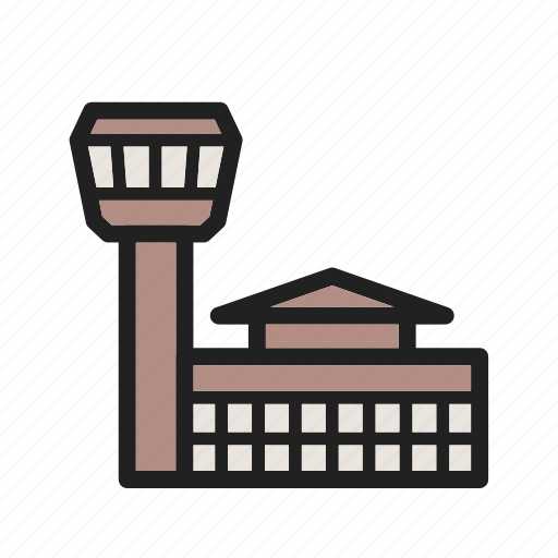 Aeroplane, airport, building, entrance, terminal, tower, wall icon - Download on Iconfinder