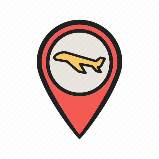 Airport, flight, location, map, pin, sign, travel icon - Download on Iconfinder