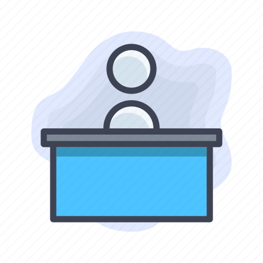 Front desk, reception, receptionist, service icon - Download on Iconfinder