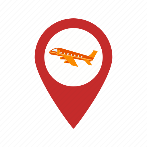 Airport, flight, location, map, pin, sign, travel icon - Download on Iconfinder