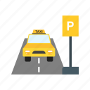 cab, car, public, stand, station, taxi, transportation
