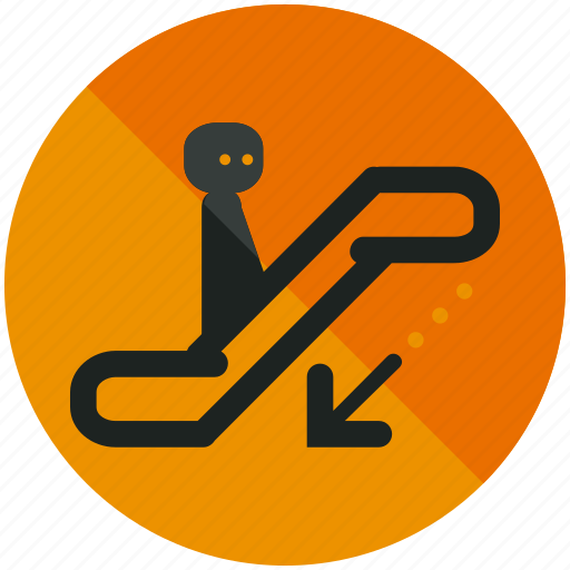 Airport, arrow, down, downwards, escalator, sign icon - Download on Iconfinder