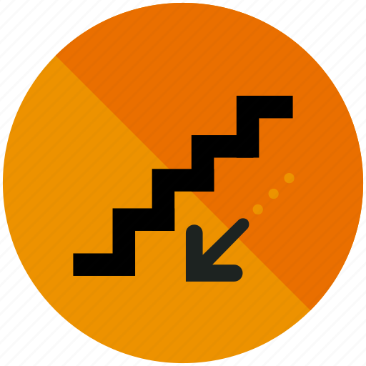 Airport, arrow, down, downwards, sign, stairs icon - Download on Iconfinder