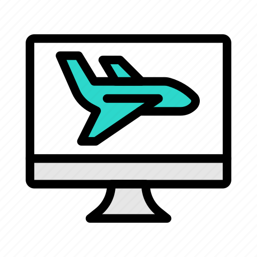 Airport, flight, timing, schedule, computer icon - Download on Iconfinder
