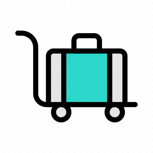 Luggage, cart, trolley, bag, airport icon - Download on Iconfinder