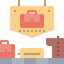 airport, bag, baggage, conveyor belt, conveyor band