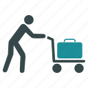 passenger, trolley, cart, shopping, bag, basket, delivery 