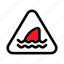 warning, shark, danger, sea, attack 
