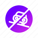 prohibited, downhill, road, caution, vehicle, warning