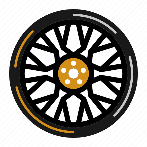Alloywheel, car, cartyre, modification, wheel, yellow icon - Download on Iconfinder