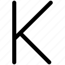 alphabet, letter, capital, english, font, text, k
