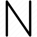 alphabet, letter, capital, english, font, text, n