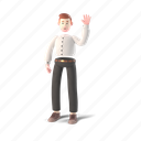 character, builder, 3d, people, person, wave, greeting, hello, waving 