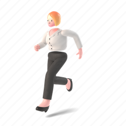 character, builder, 3d, people, person, run, running, hurry, woman 