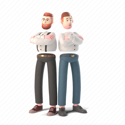 Business, team, man, working, together, partner, 3d 3D illustration - Download on Iconfinder