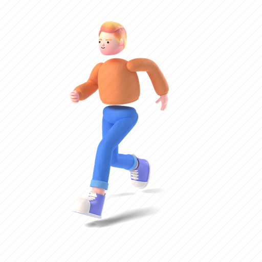Character, 3d, people, person, run, running, hurry 3D illustration - Download on Iconfinder