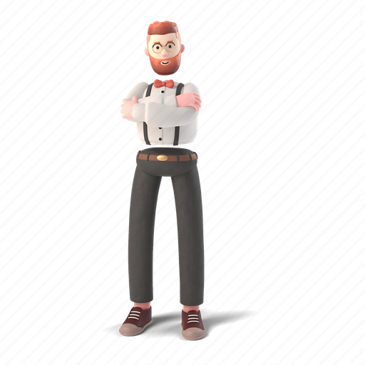 Character, builder, man, formal, 3d, people, person 3D illustration - Download on Iconfinder