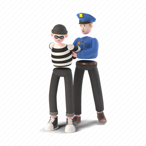 Occupations, character, builder, 3d, people, person, police 3D illustration - Download on Iconfinder