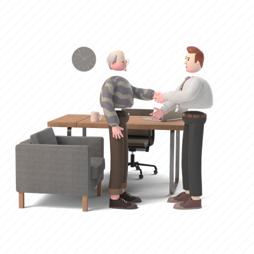 Office, business, people, deal, agreement, furniture, furnishing 3D illustration - Download on Iconfinder