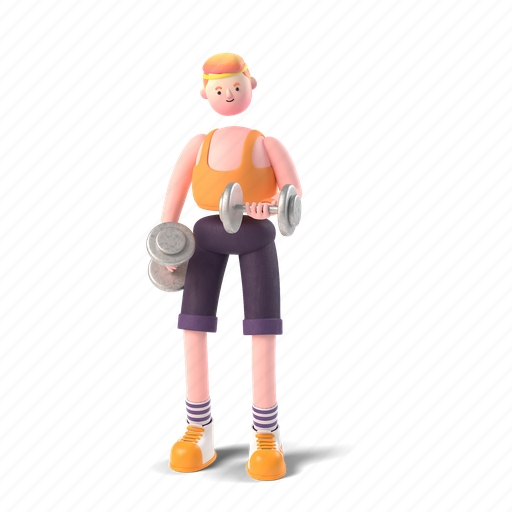 Sports, character, builder, 3d, people, person, gym 3D illustration - Download on Iconfinder